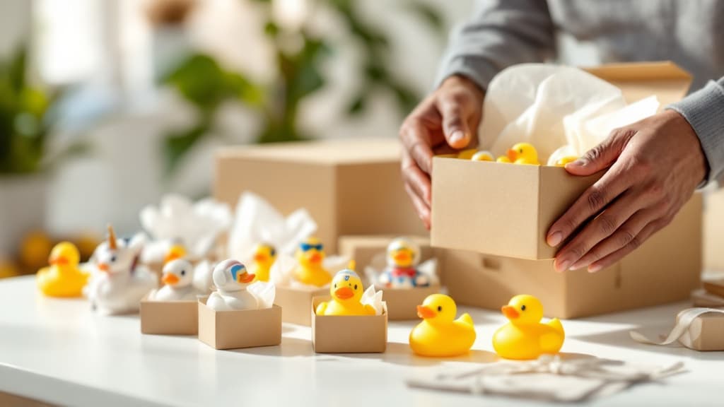A colorful collection of themed rubber ducks